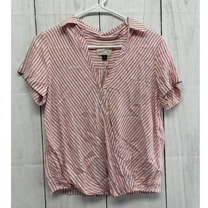 New with Tags Universal Thread Faux Wrap Short Sleeve Red Stripe Top